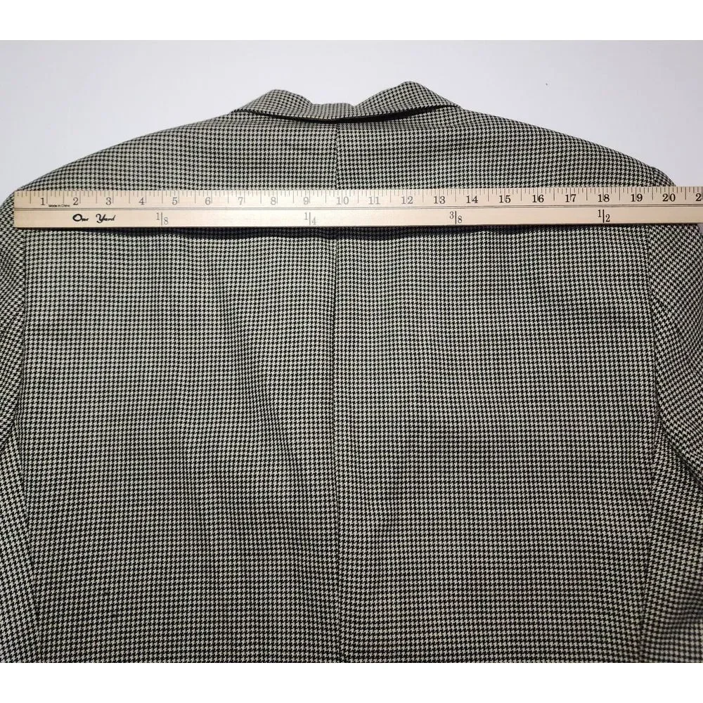 Ralph Ralph Lauren Houndstooth Wool Blazer Sport Coat Mens Sz 43R Tan Beige Work